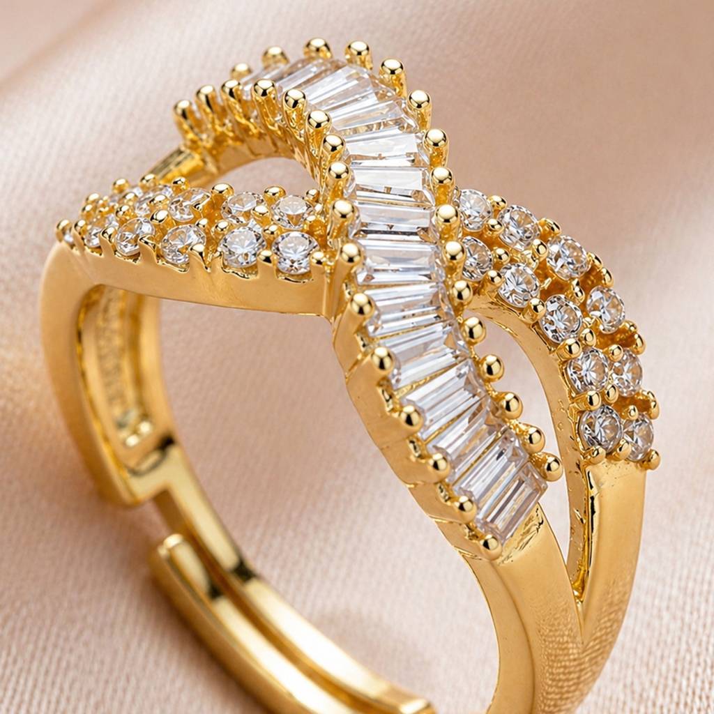 Classic Gold Finish Anti-Tarnish Ring For Women : HSPS60MB1816