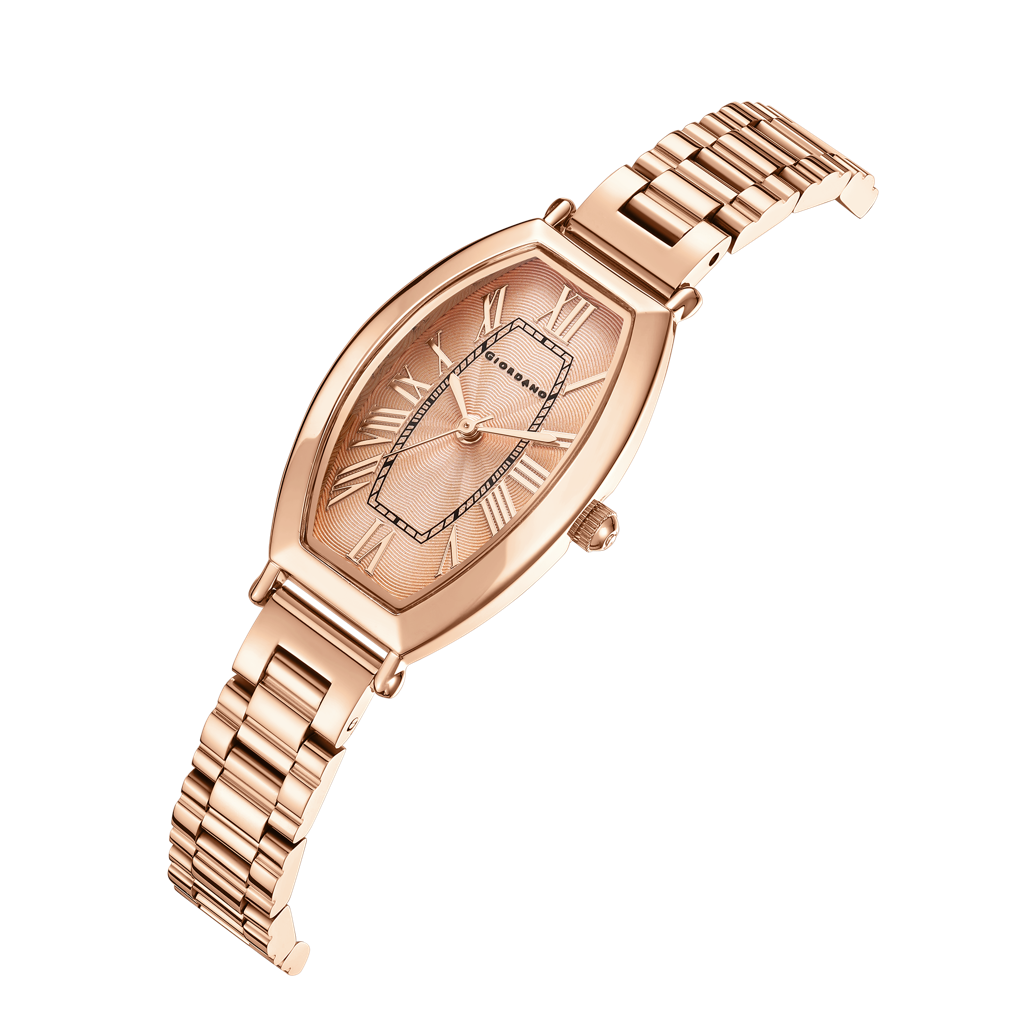 Giordano Silver Oval Shape Dial Watch For Women – Elegant Roman Numerals, Stainless Steel Strap, Sleek Analog De : GZ-60100-44