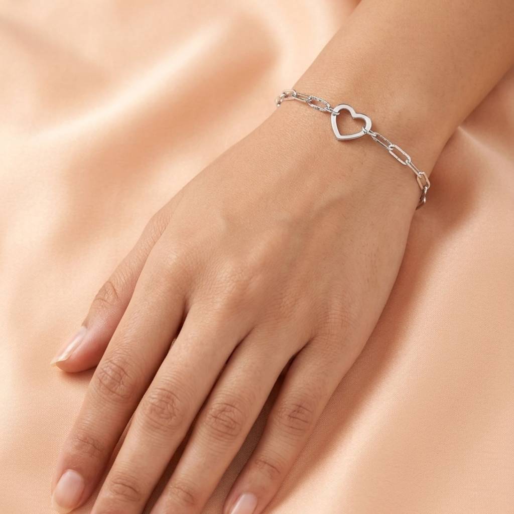 Heart Paperclip Chain Bracelet : BR1154