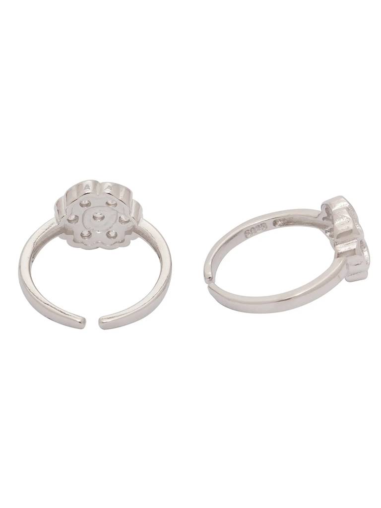 Silver Shining Flower Toe Ring : U100SO005TR0277