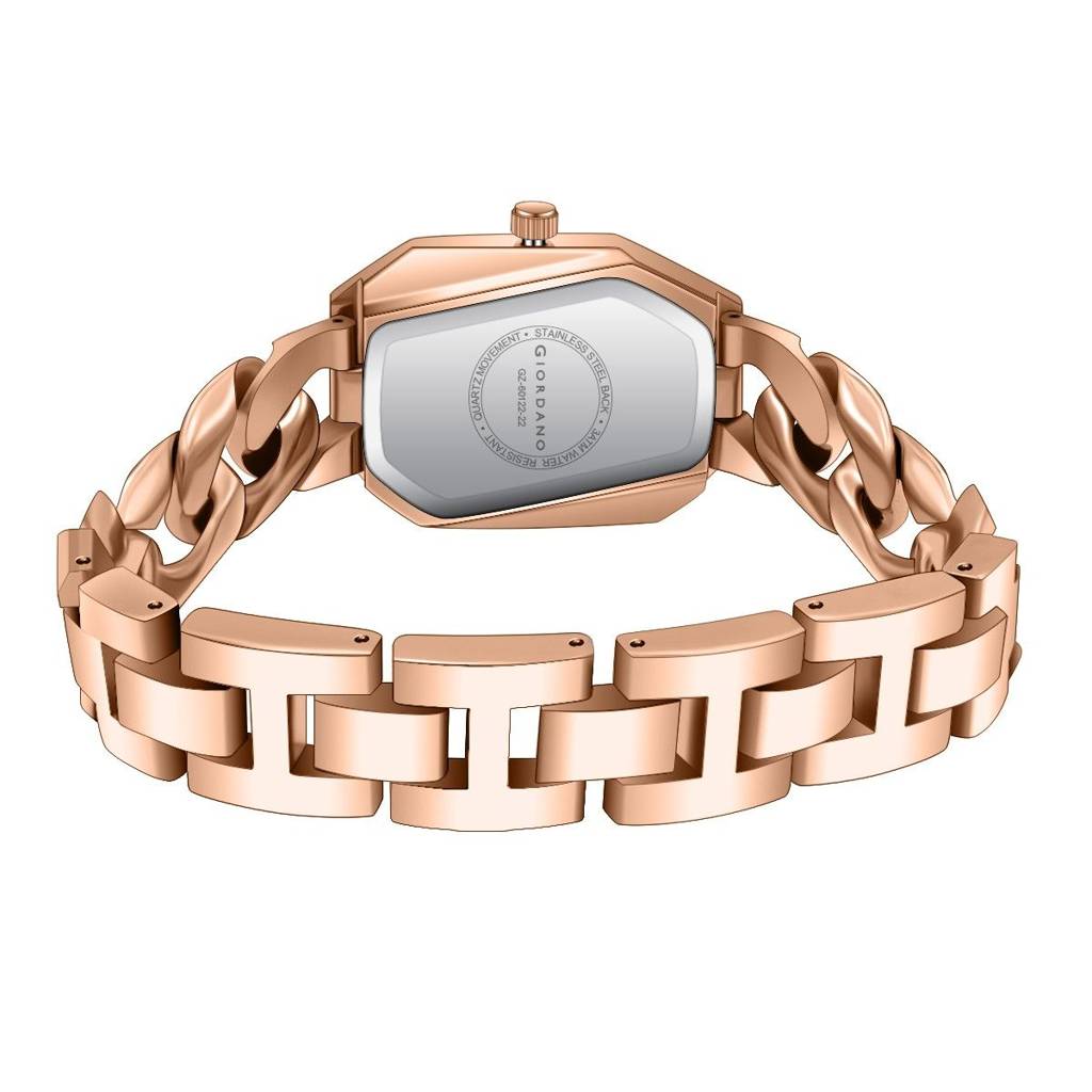 Giordano Stylish Analog Watch For Women Â Hexagon Dial, Trendy Chain Link Stainless Steel Strap, Elegant Dress : GZ-60122-22