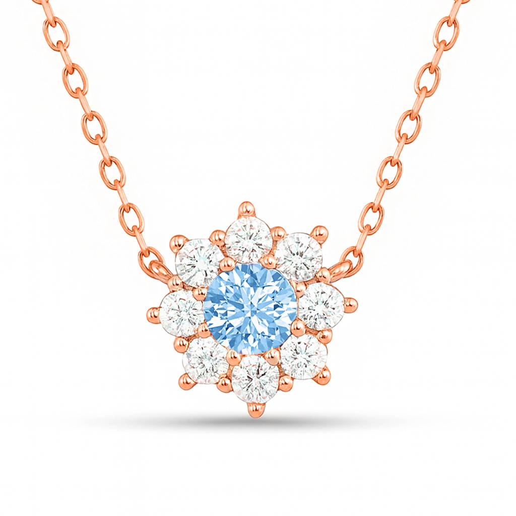 The Sea Flower Silver Rose Gold Plated Necklace : NL-30389-RG