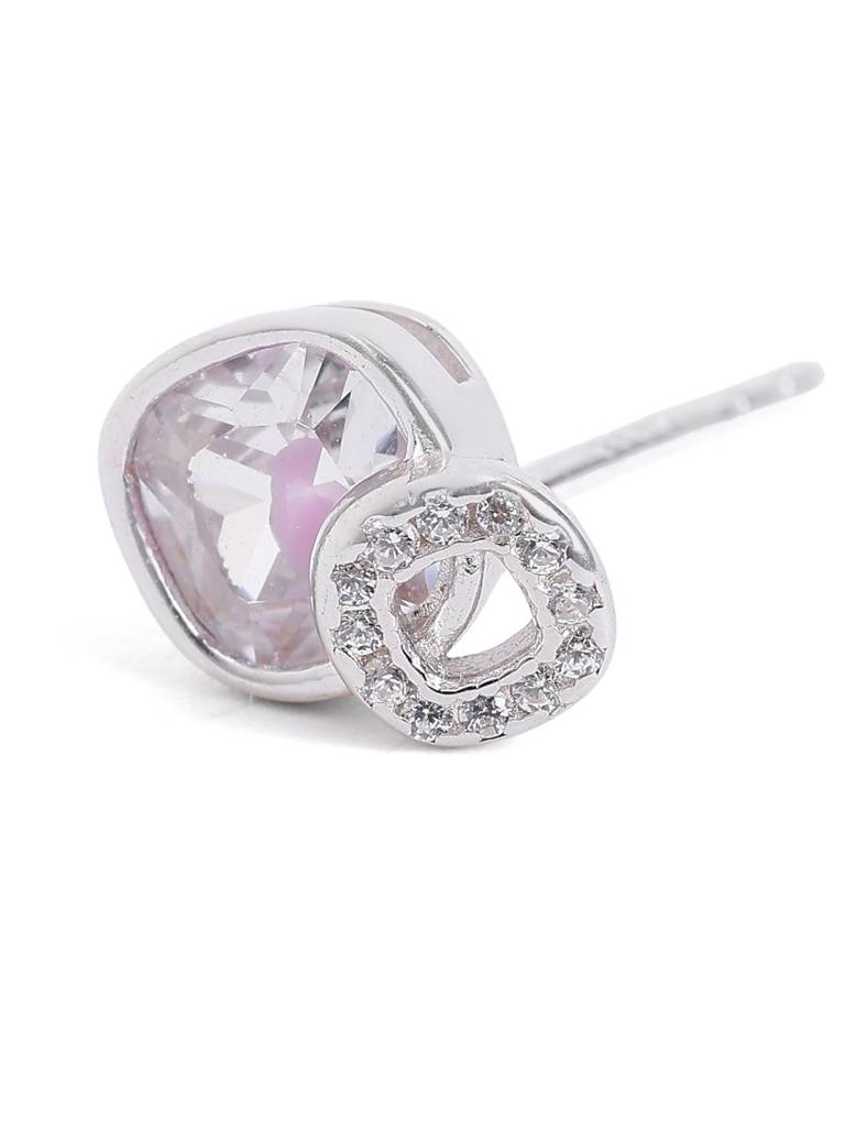 Silver Lumi Blush Stud Earrings : WER00053