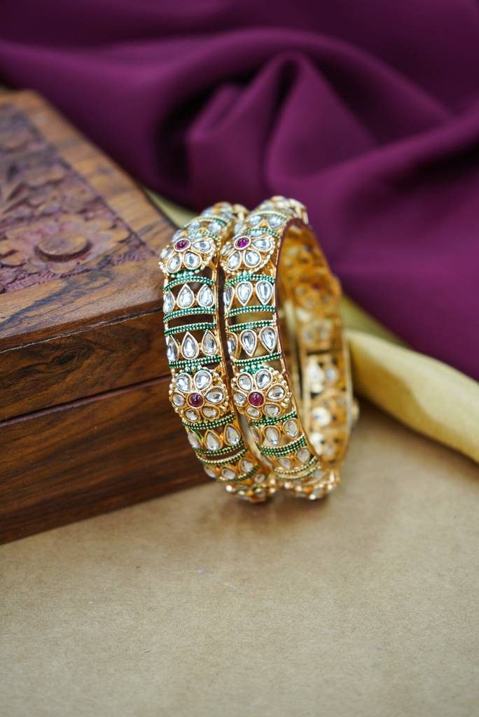 Meenakari Kundan Kada For Women – Bridal & Festive Jewelry : HJ-29-24