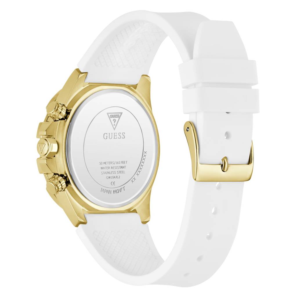 Guess Round 39Mm Champagne Dial Analog Women Watch - Gw1047L2 : GW1047L2
