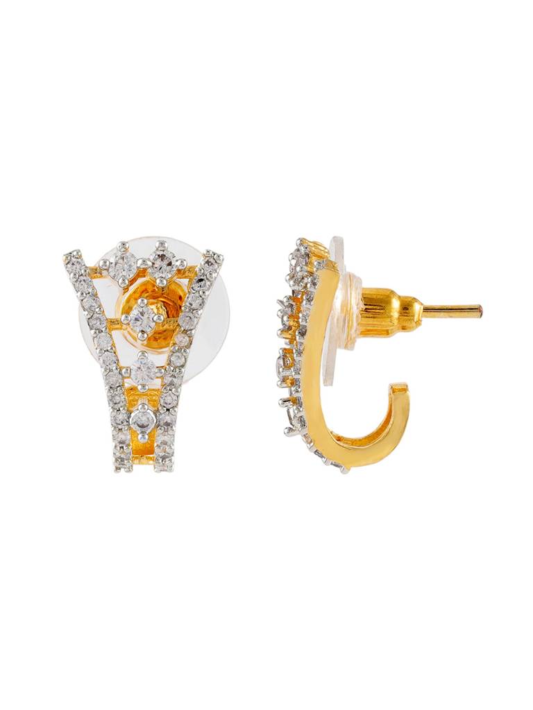 Gold Essentials Aurelian Crown Cz Stud Earrings : 8905124572735