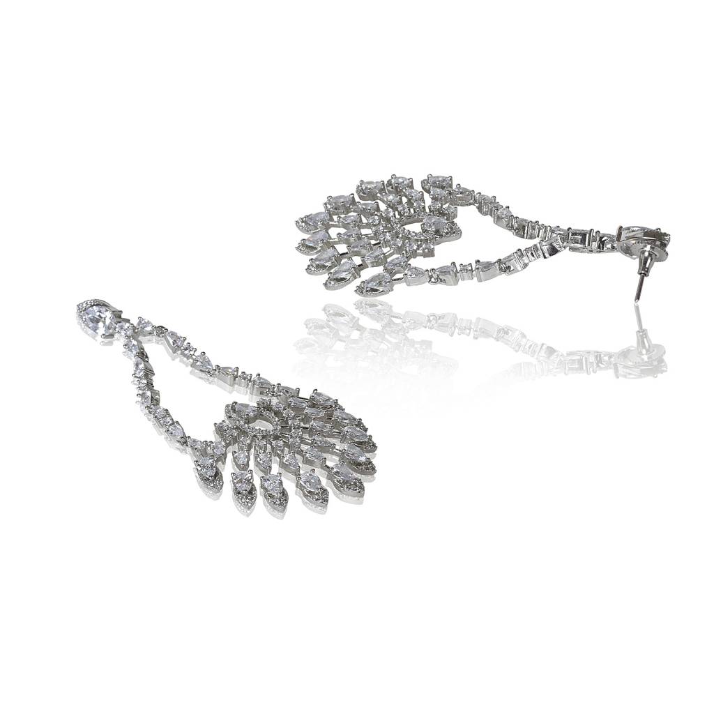 Diamante Cubic Zirconia Dangler Earrings