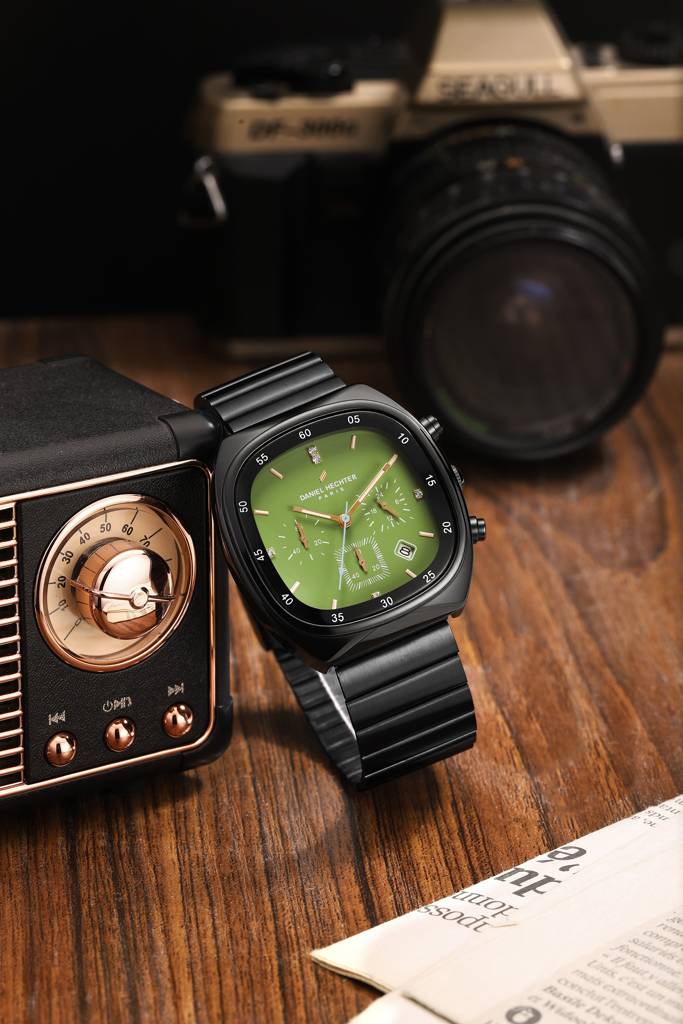 Daniel Hechter Paris Bercy Collection Modern Multi Functional Watch For Men With Square Dial And Stainless Steel  : DHM1001-22