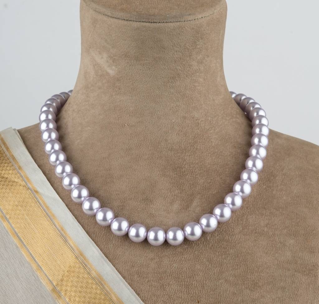 Pink Lavender Pearls Necklace Set : PRMBS13