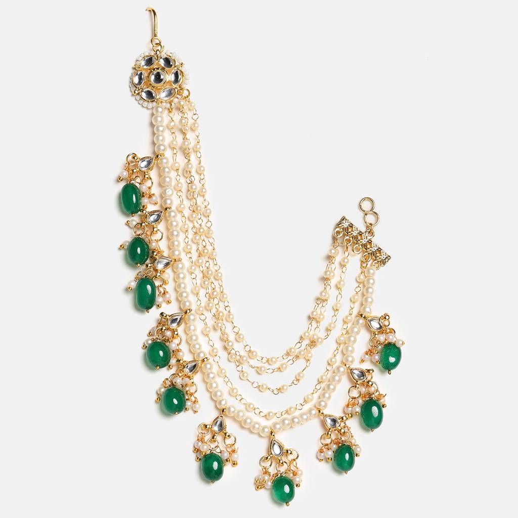 Green Emerald Gold Plated Kaan Chain : RRJAN26-82