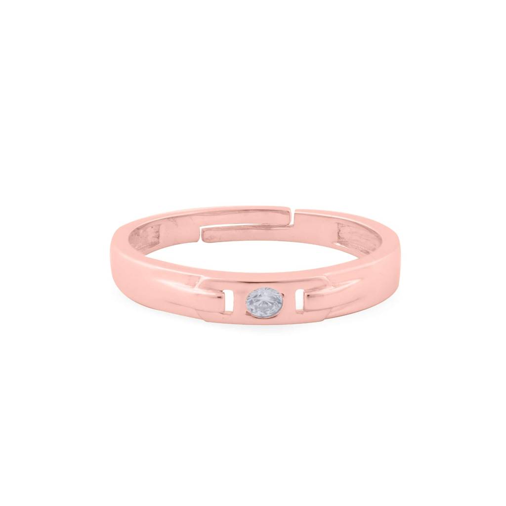 Rose Gold Minimal Women Wedding Band : ZLCPLR-1008-WR