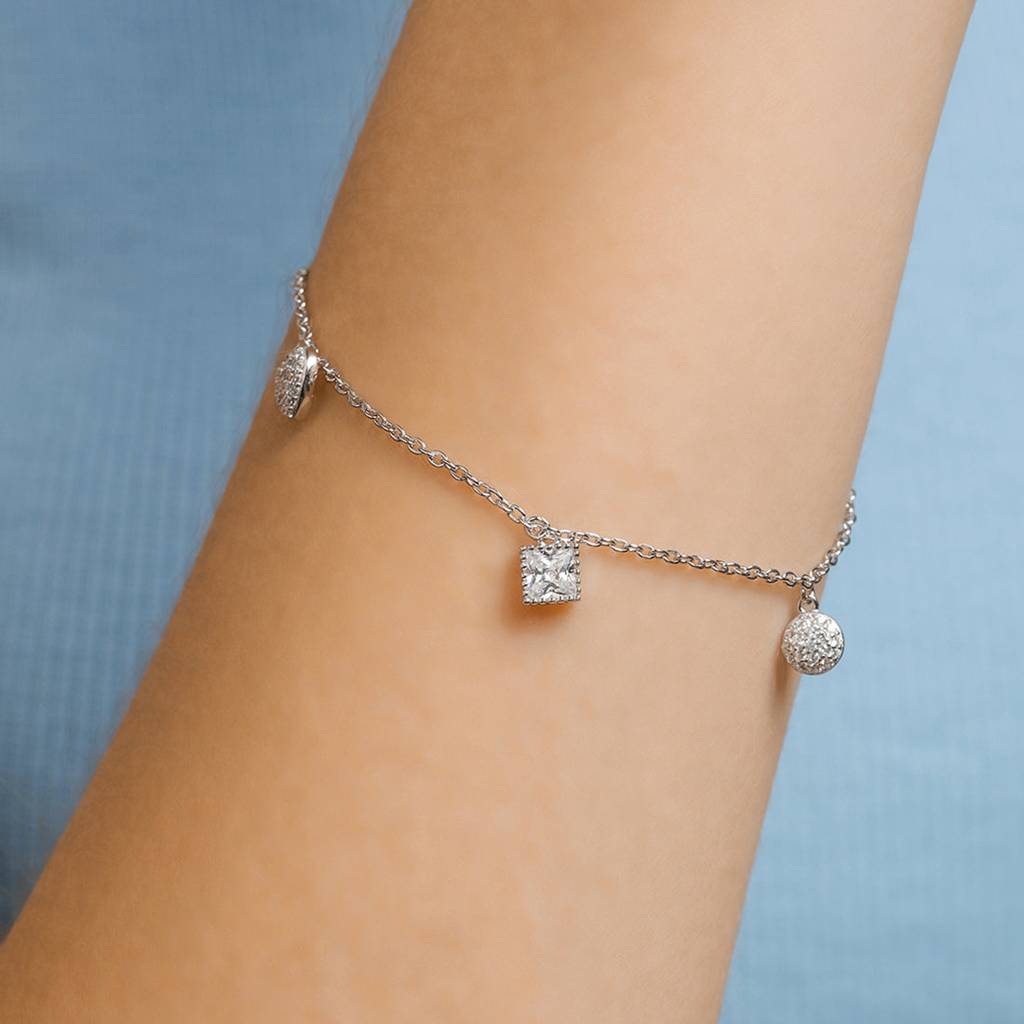 Charming Charm 925 Sterling Silver Bracelet : BR-80009