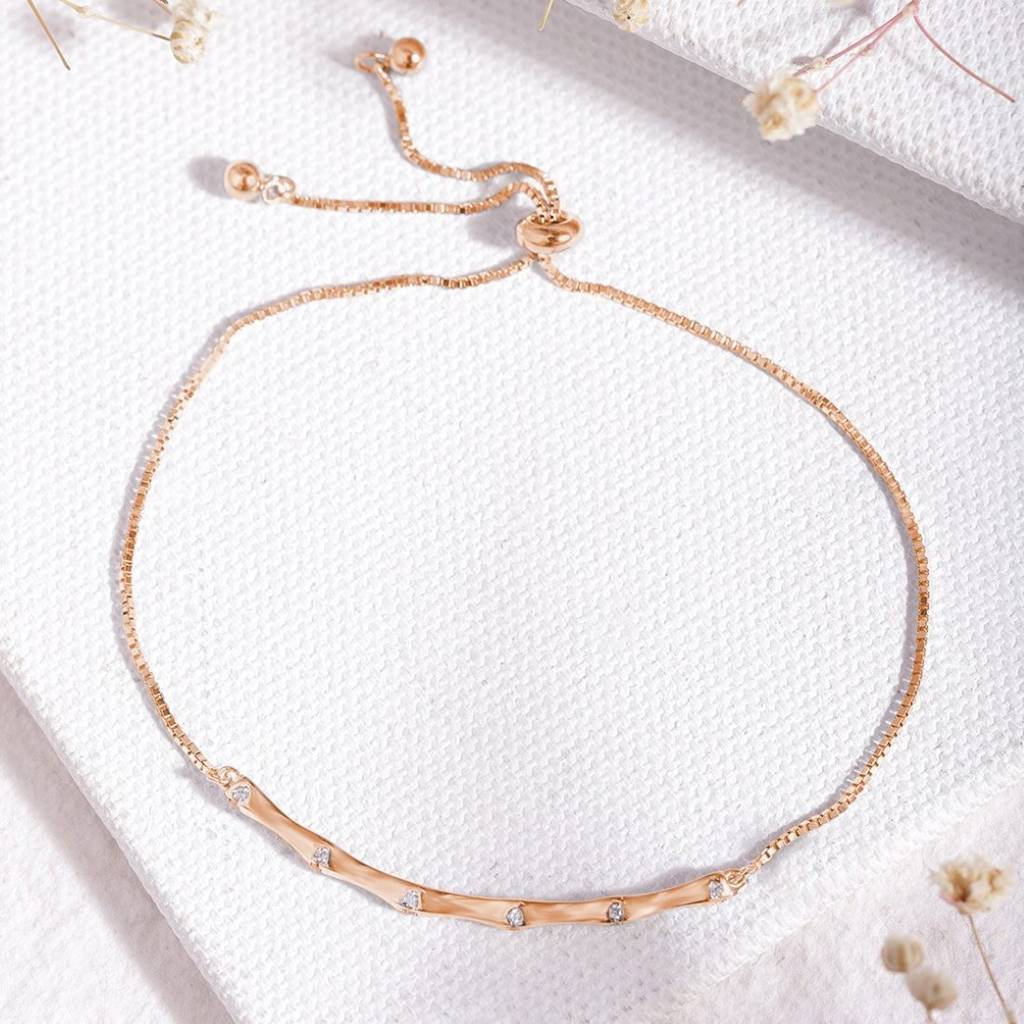 Bamboo 925 Rose Gold Bracelet : BR-80110