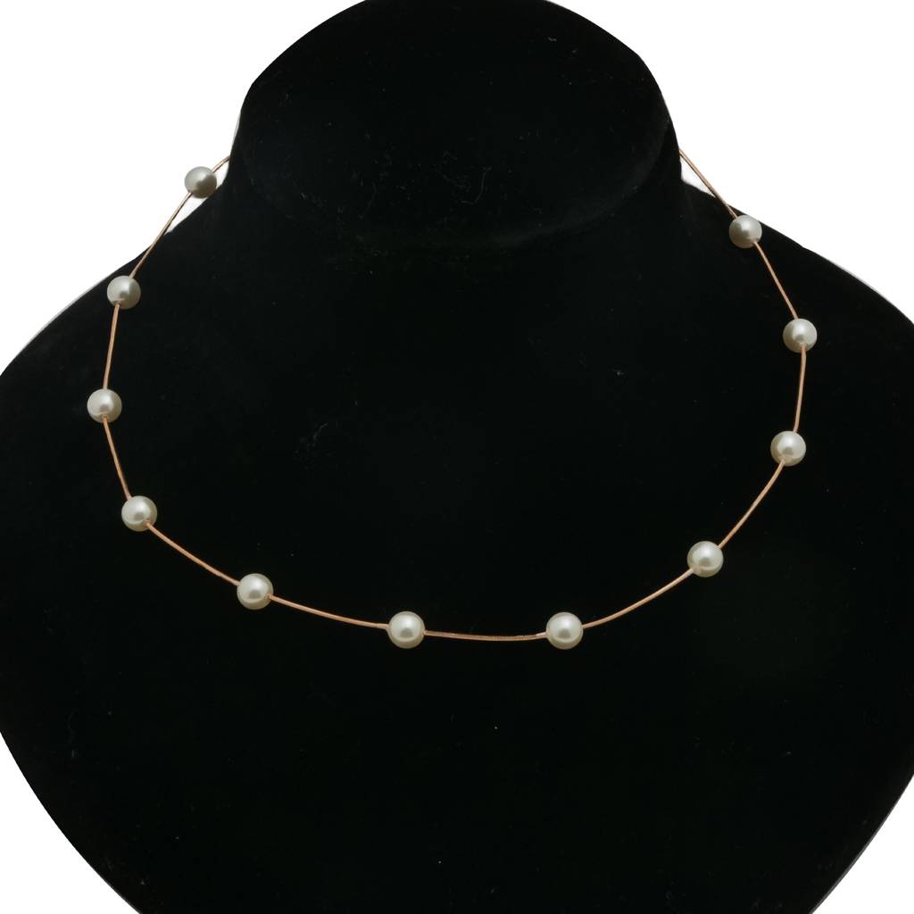 Chic 925 Sterling Silver Pearl Necklace Offering A Perfect Blend Of Classic And Modern Style : NL1063