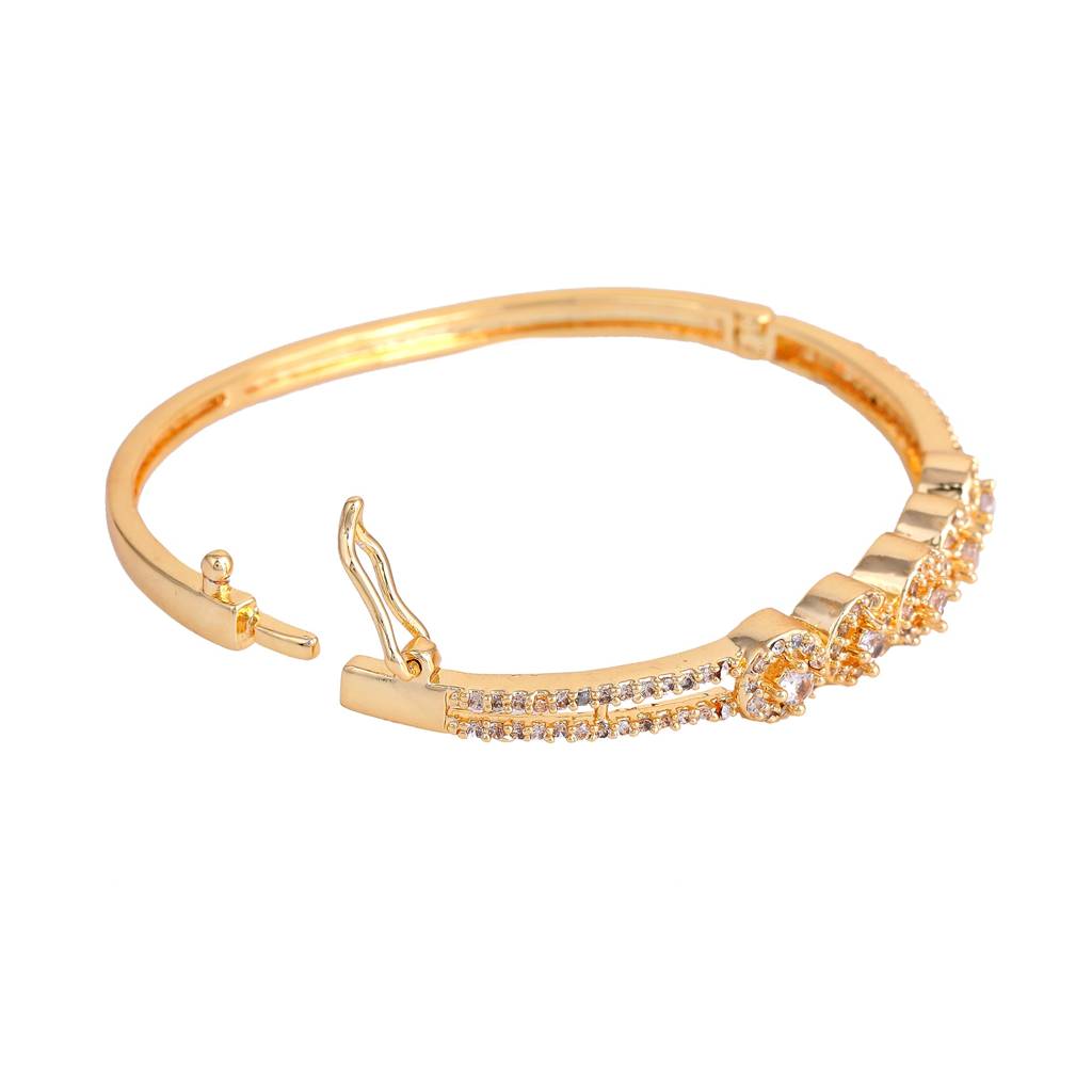 Delicate & Lightweight American Diamond Bracelet With Glossy Gold Plated For Women : AD-083-IGWEBR