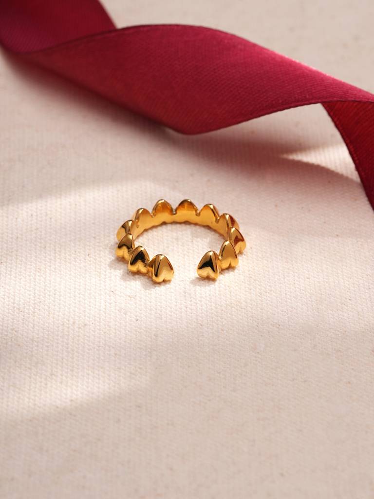 Palmonas Tiny Connected Hearts Ring For Women - Waterproof & Anti-Tarnish : SSWRG0832-A