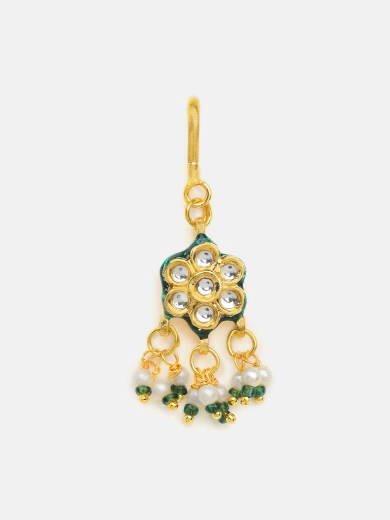 Ruby Raang Hair Brooch With Flower Kundan Pearl : RRKDEC25-28