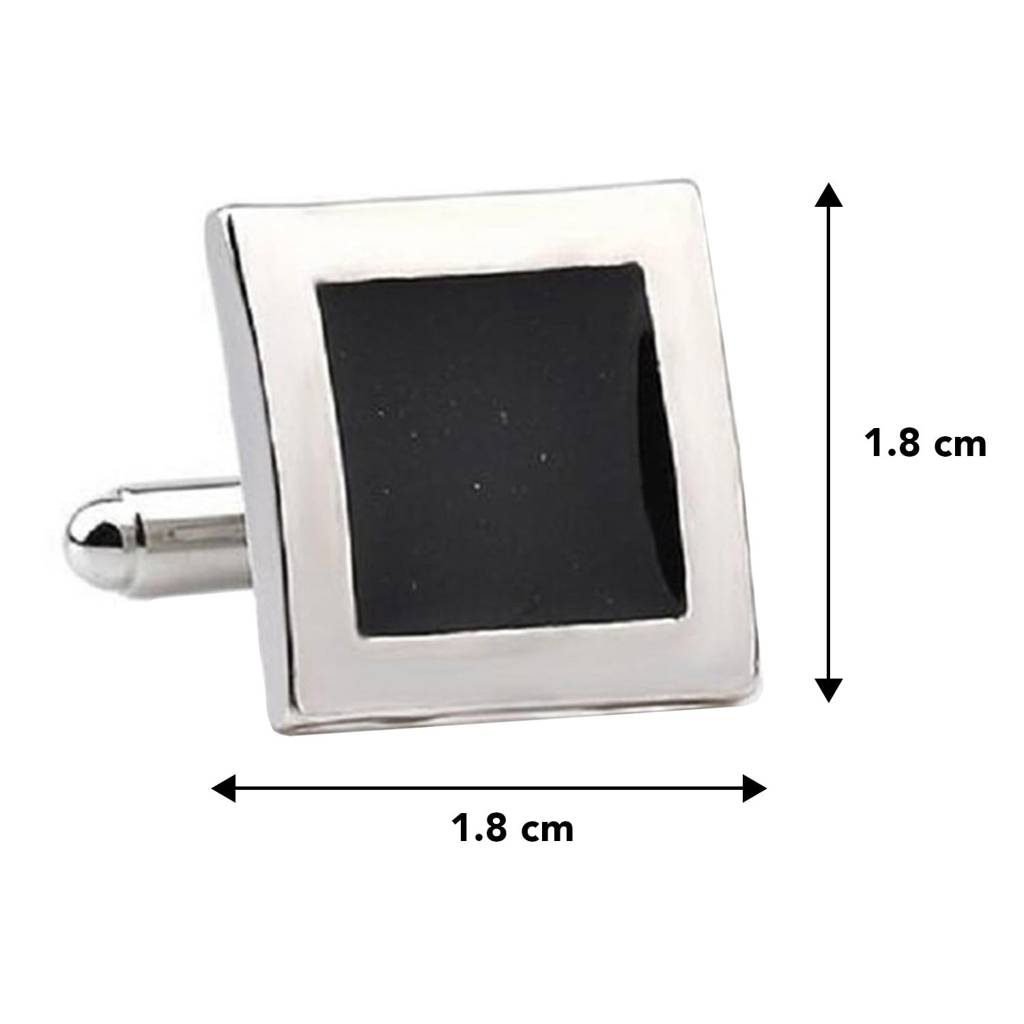 Stylish Black Business Suit Sleeve Decoration Square Shape Black Button Cufflinks For Men : PX9CL14