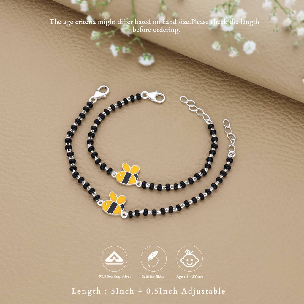 Golden Honey Buzz Silver Nazariya For Baby Hand(1 - 2Yrs) : KN-4