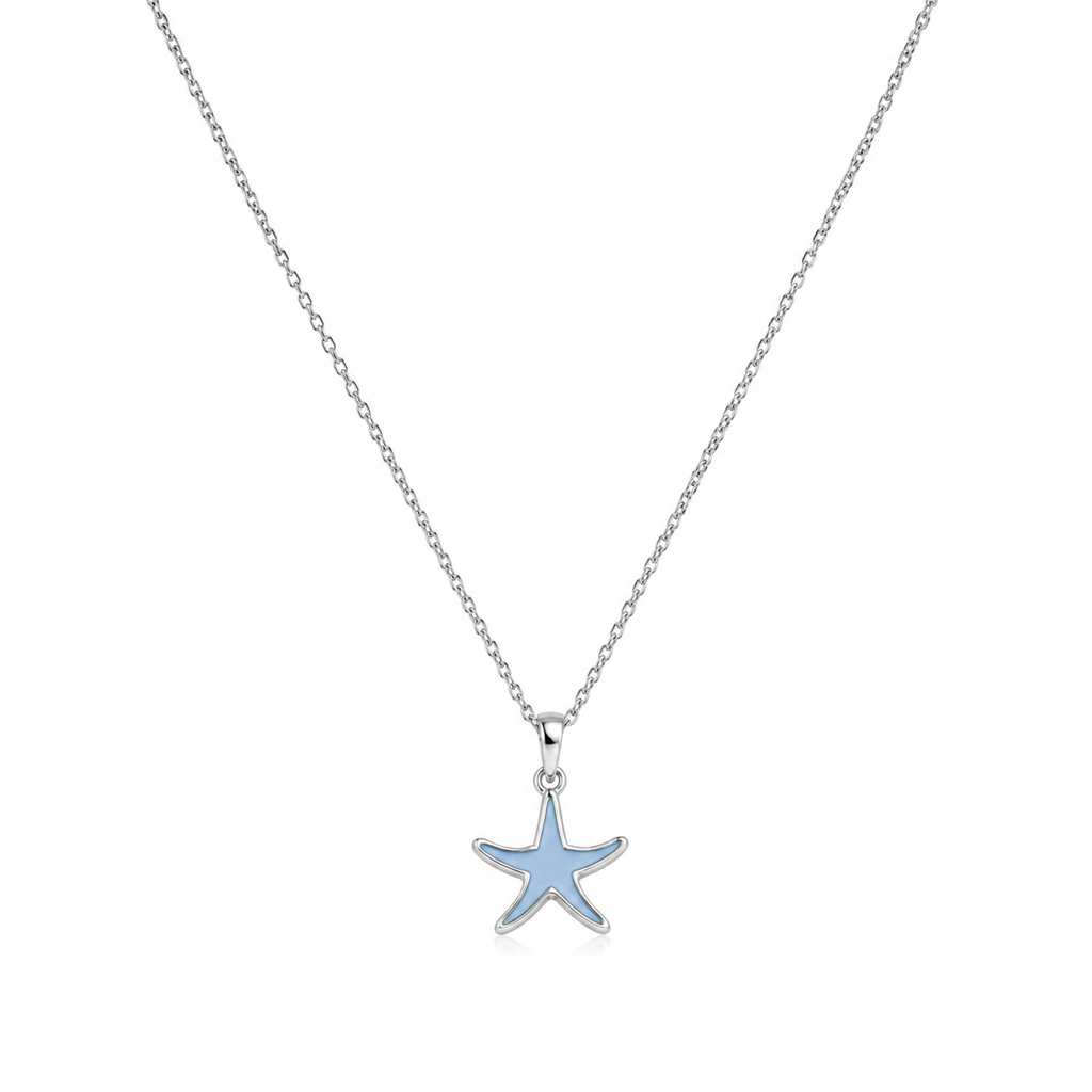 925 Silver Blue Starfish Pendant : PH06035