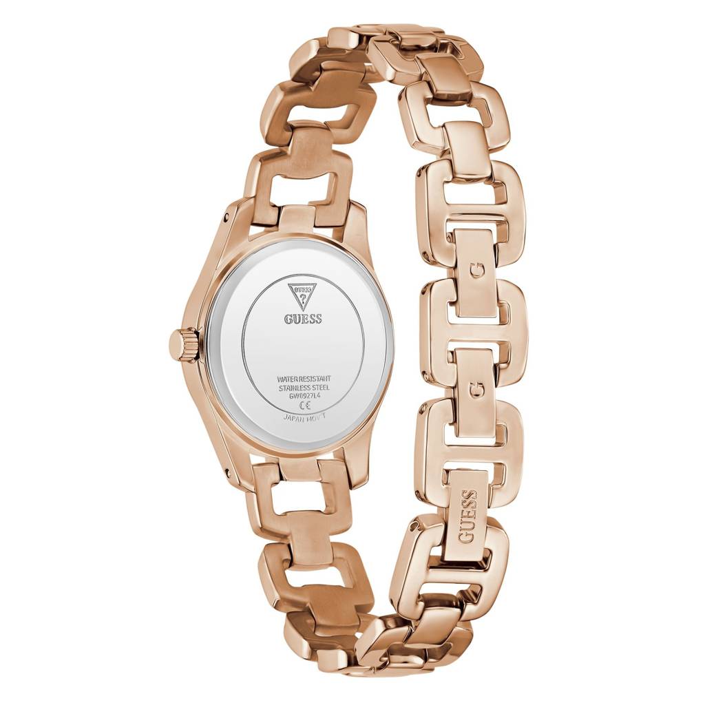 Guess Round 28Mm Rose Gold Dial Analog Women Watch - Gw0927L4 : GW0927L4