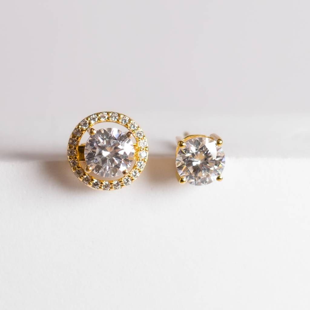Purpose Stud Earrings| Pure Silver With Thickest Gold Layer : TSER-PUR-18G-50005
