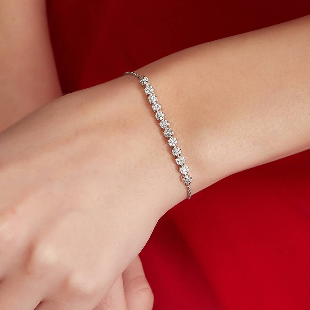 Diva Floral 925 Silver Bracelet : BR-80112