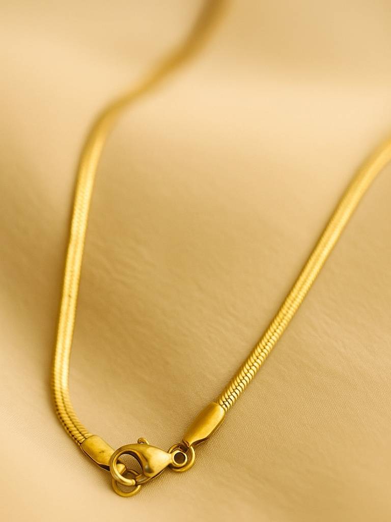 Slim 14Kt Gold Plated Snake Chain In Stainless Steel – 22Cm : ATC282CWP