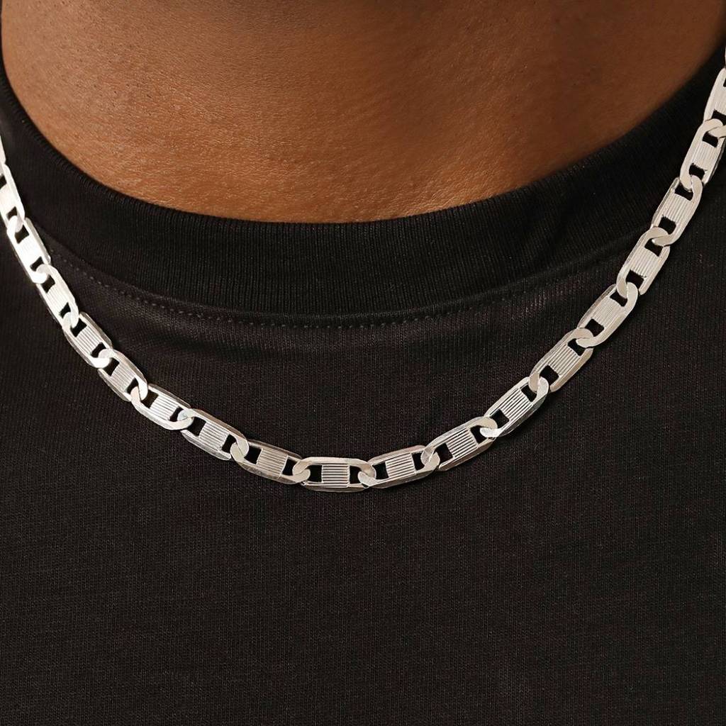 Sophisticated 925 Sterling Silver Men'S Chain With Rhodium Plating : M-CH-10067-20-6-S