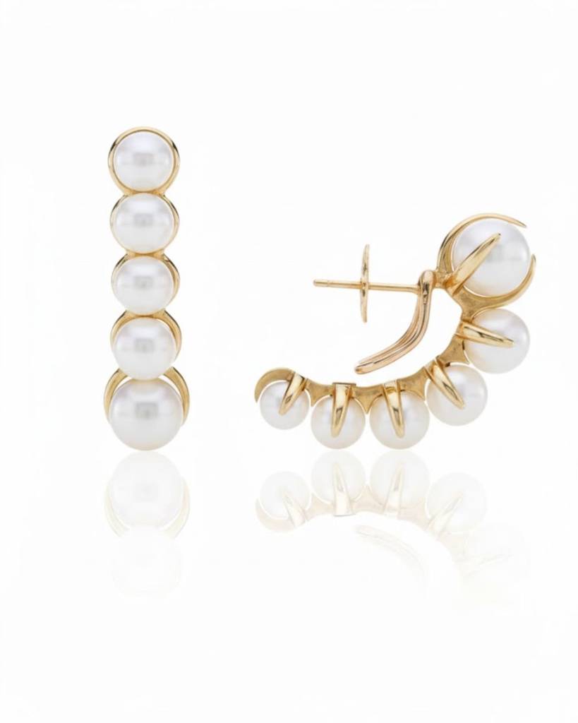 Pearl Ear Clip Earrings In 925 Silver : CJLX110116901AZ