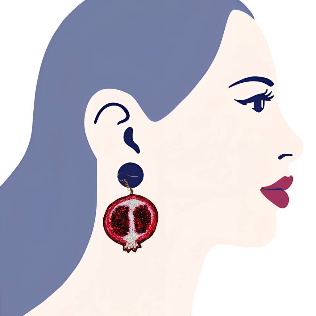 Pomegranate Handmade Bead Earring : ERS001