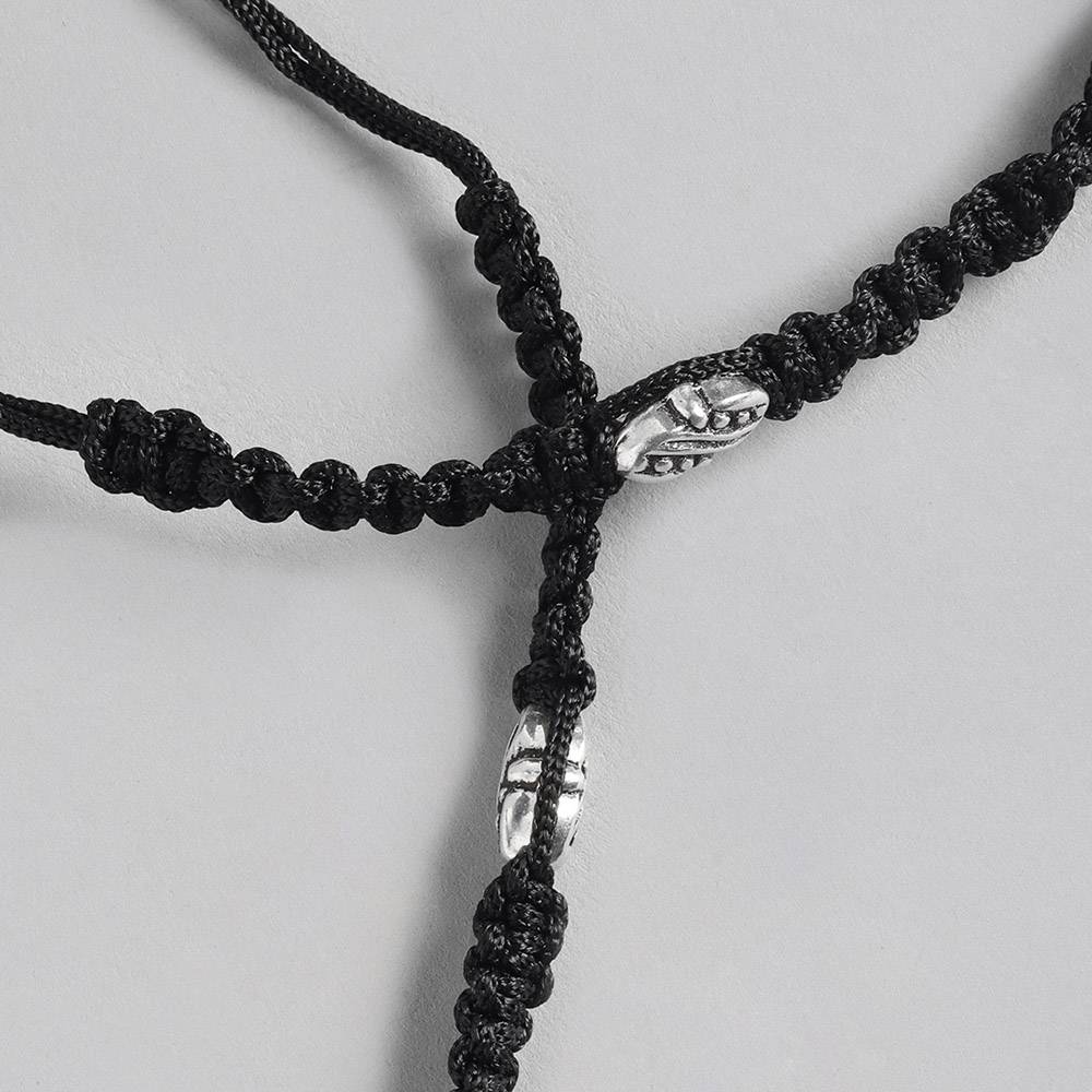 Thread Silver Anklet With Tribal Motif : Thread Silver Anklet With Tribal Motif : Thread Silver Anklet With Tribal Motif