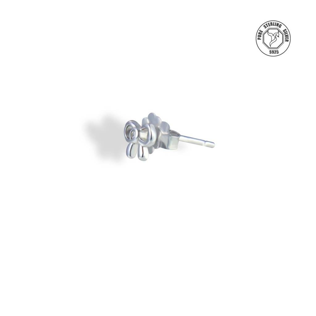 Ribbon Charm Silver Studs : TRSBJX0118