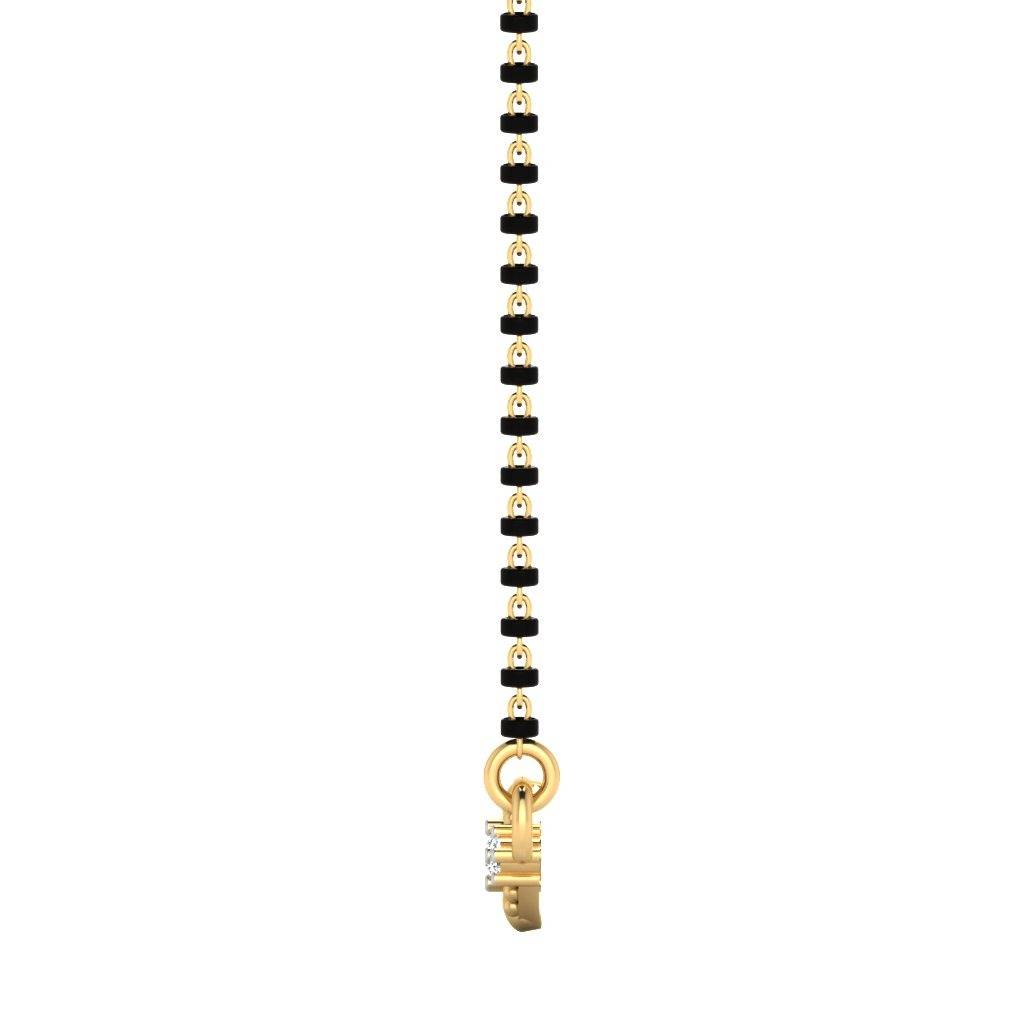 Certified Natural Diamond 18K Real Gold Dharini Mangalsutra Pendant : M-0193YG