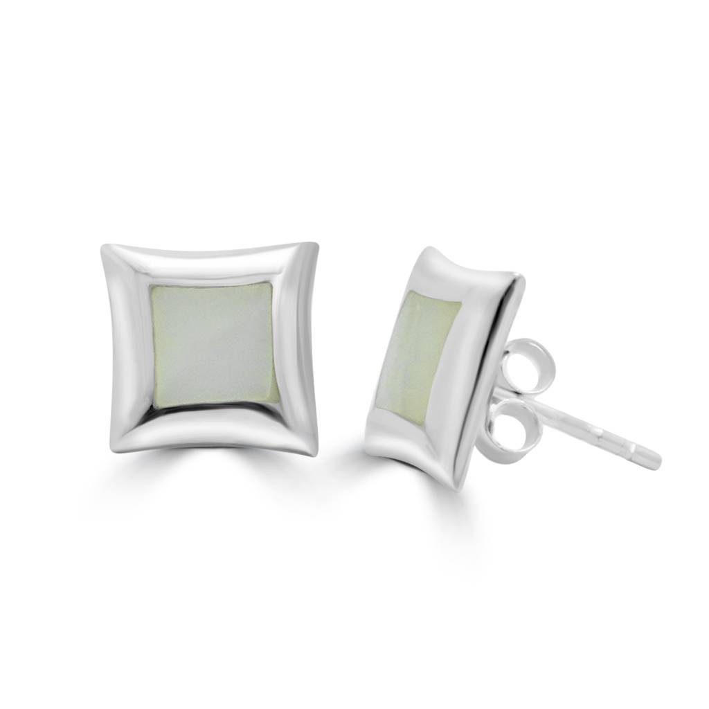 925 Pure Silver Square Shape Stud Tiny Earrings | Square Studs Earring : TWP1189