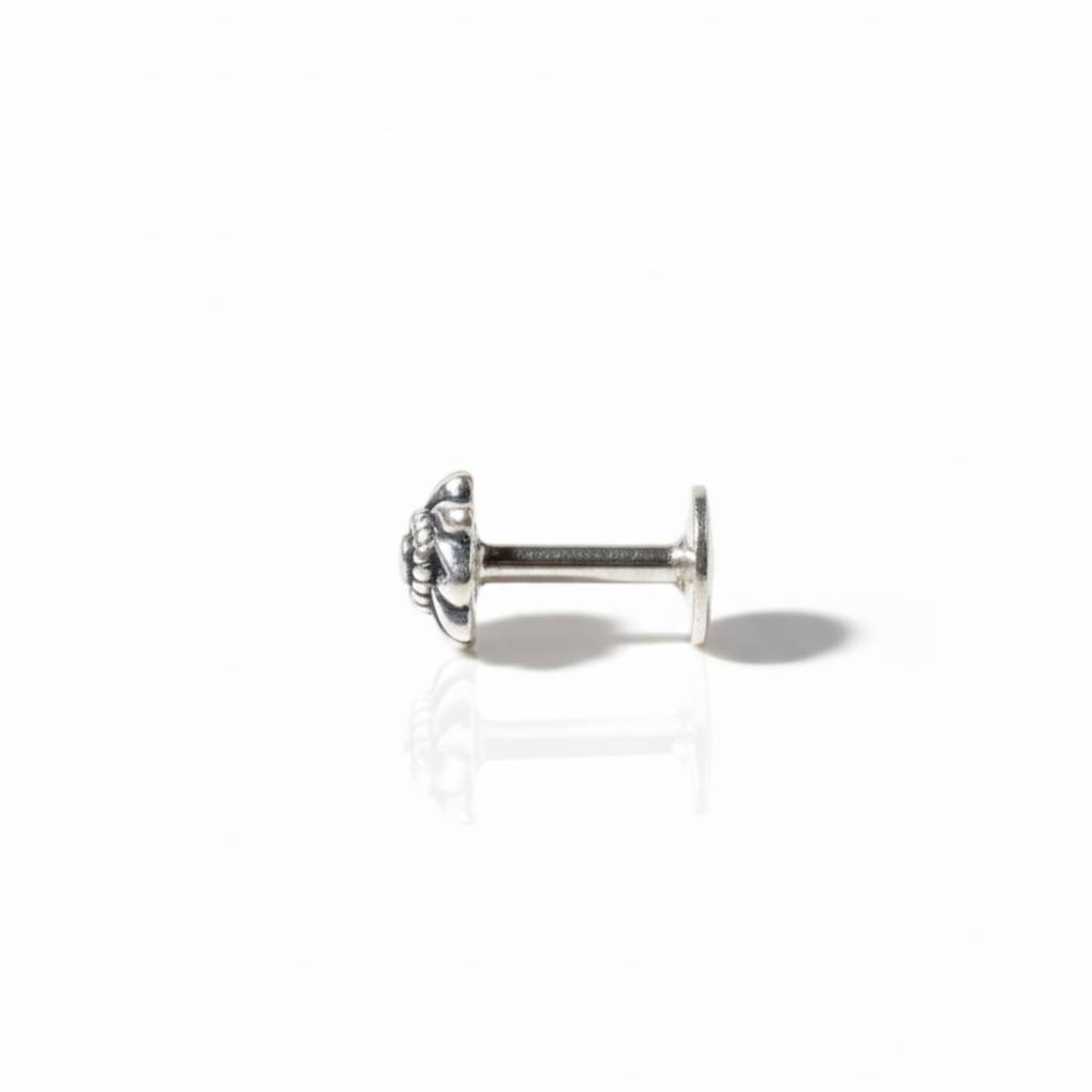 Classic Seerling Silver Nose Ring : NR-SL-7545-2-W