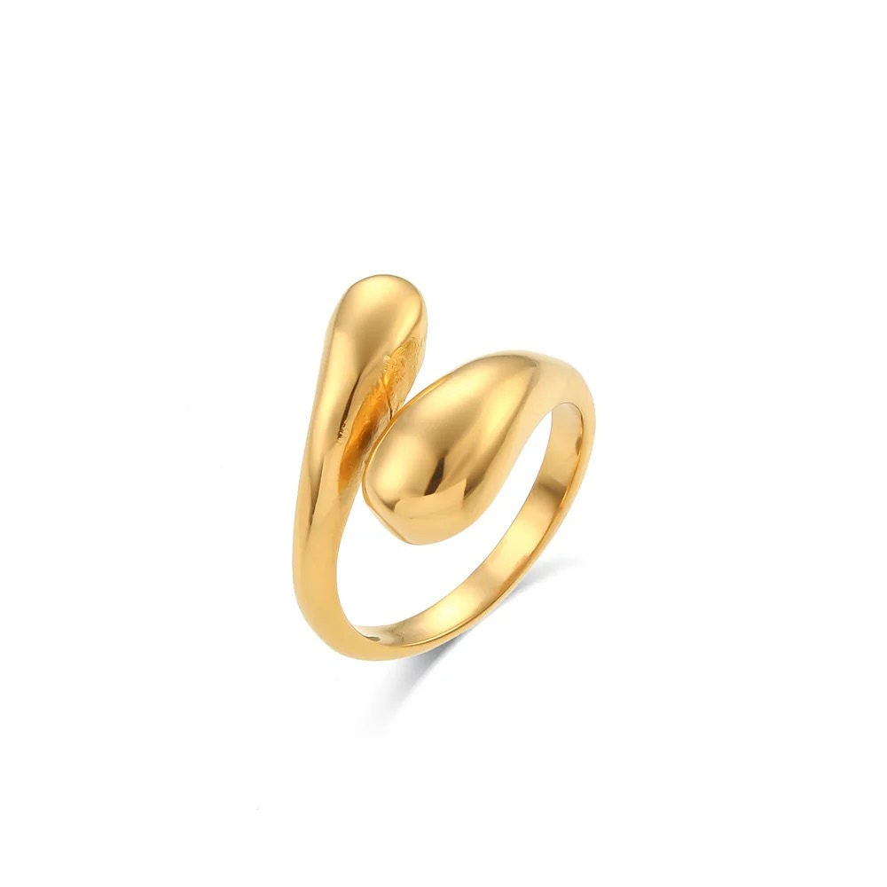 18Kt Gold Plated Adjustable Hug Ring, Michelle