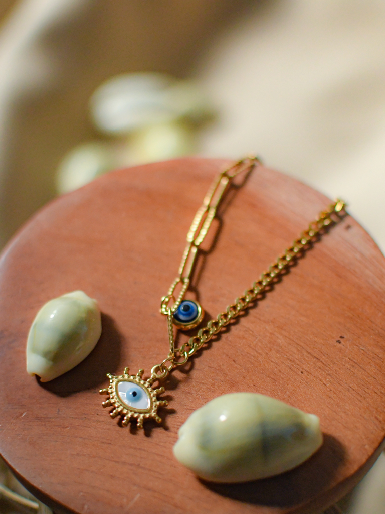 Evil Eye Gold Bracelet Â Anti-Tarnish, Adjustable & Waterproof : ATCB585EECCB