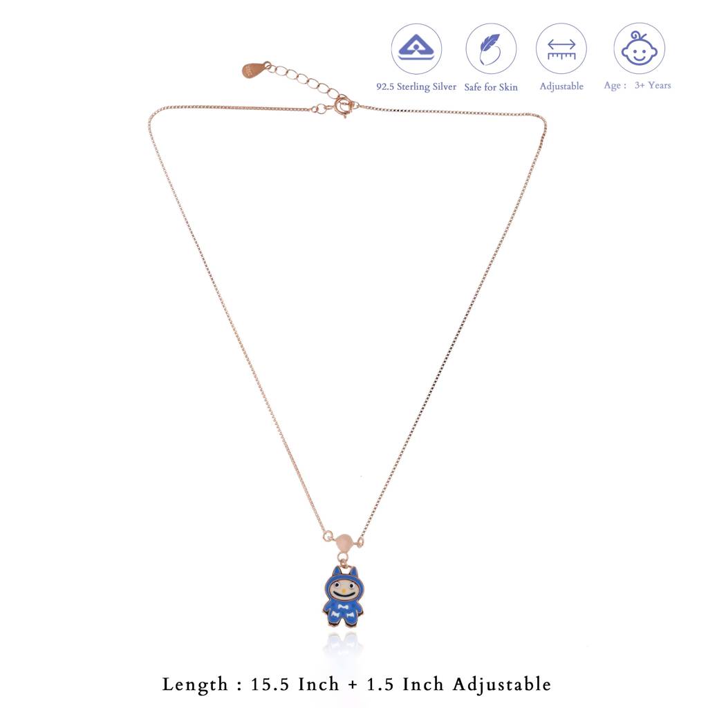 Iyal Blueberry Bear Rose Gold Polish Silver Kids Pendant (3+ Years) | 925 Hallmark | Festive Wear Gift : KP-KP-RG-U-124-S