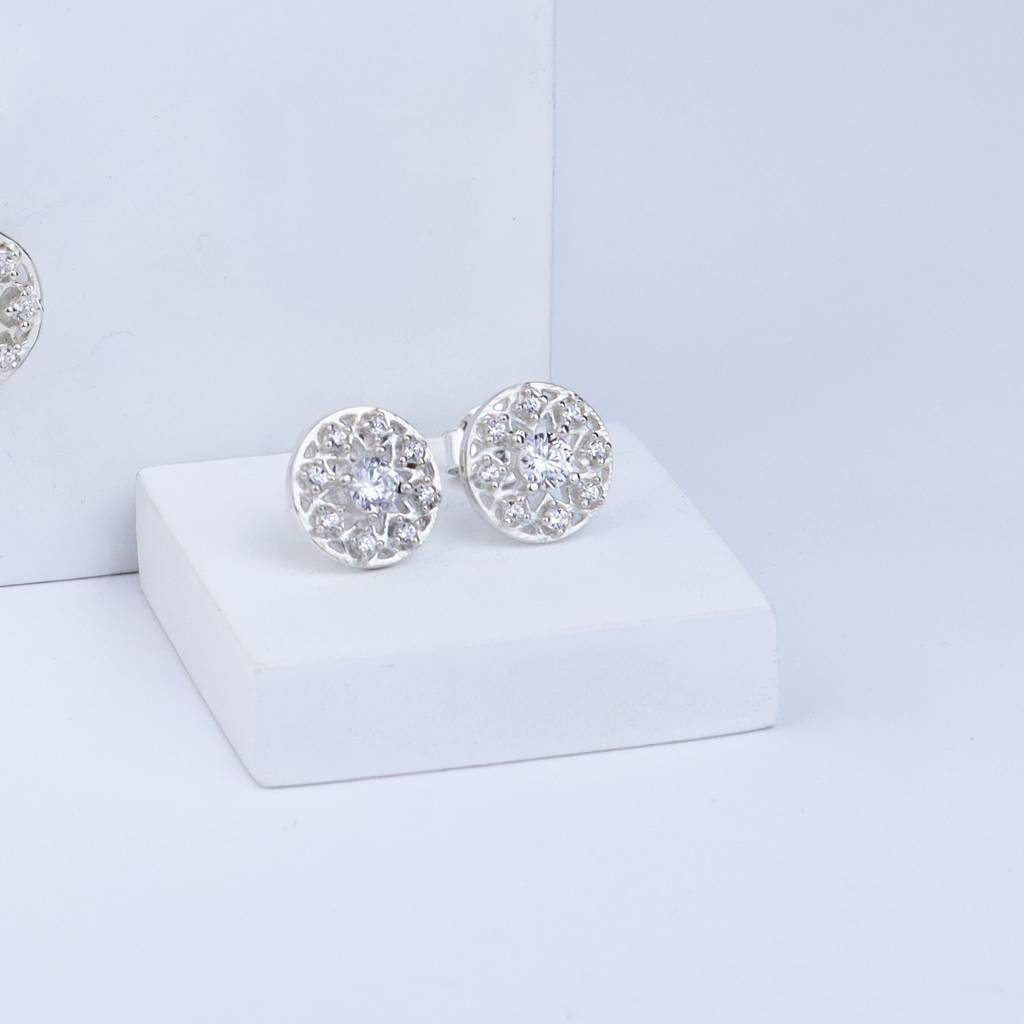 Studded Set With Chain | Cz | 92.5 Silver : Silver_Stone_Studded_Zircon_Set_with_Chain_July25
