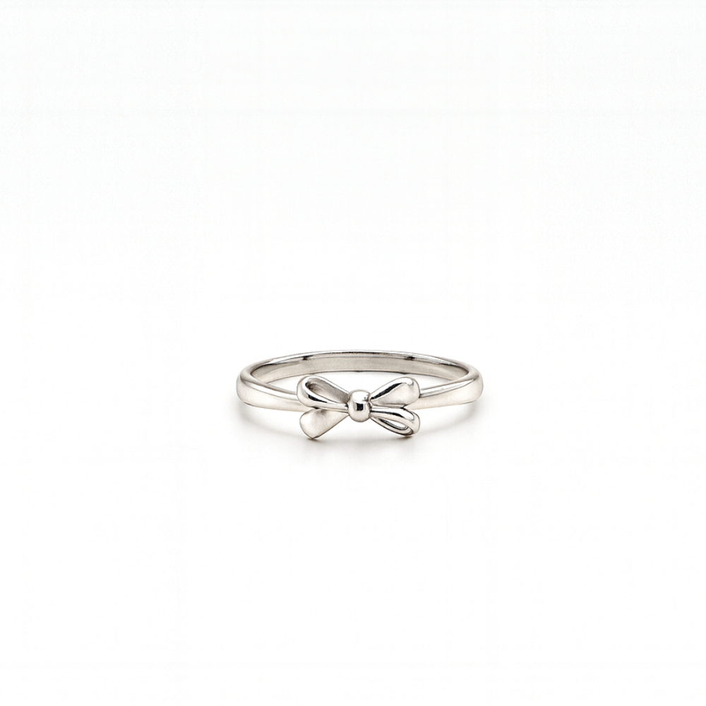 Sterling Silver Petite Bow Promise Ring : RGS039