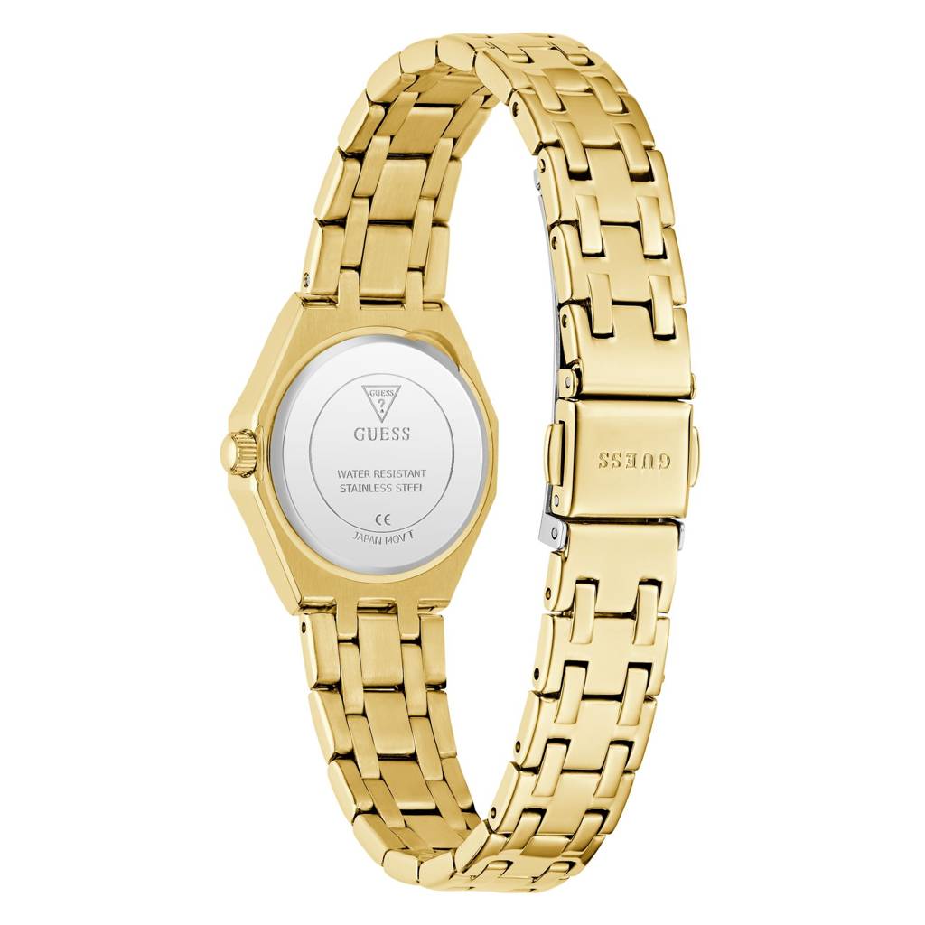 Guess Round 25Mm Champagne Dial Analog Women Watch - Gw0931L2 : GW0931L2