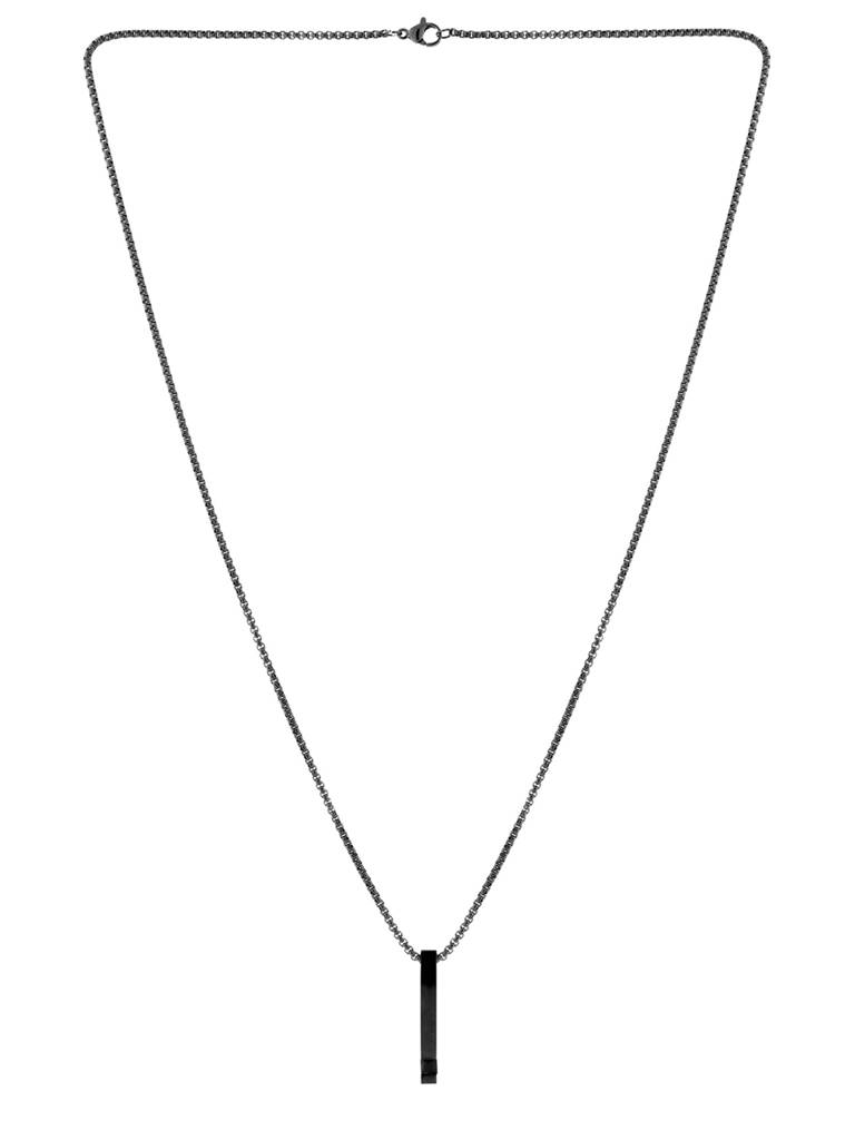 Eclipse Black Axis Bar Pendant Necklace For Men : 8905124576122