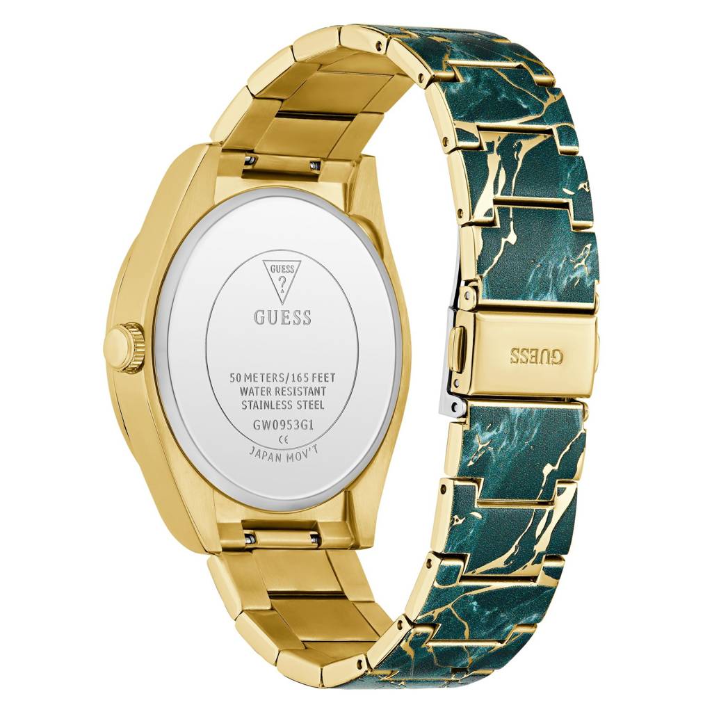 Guess Round 44Mm Green Dial Analog Men Watch - Gw0953G1 : GW0953G1