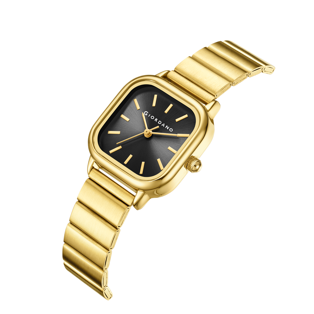 Giordano Classic Square Watch For Women Â Polished Stainless Steel Strap, Minimalist Compact Design-Gz-60098 : GZ-60098-22