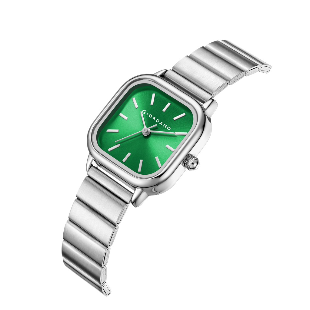 Giordano Classic Square Watch For Women Â Polished Stainless Steel Strap, Minimalist Compact Design-Gz-60098 : GZ-60098-33