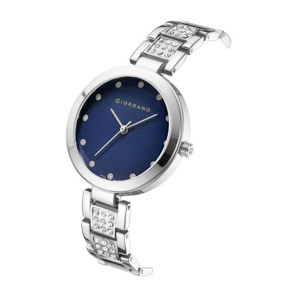 Giordano Eleganza Collection Analog Watch For Women With Crystal-Studded Strap & Diamond Indices - A2037 : A2037-66