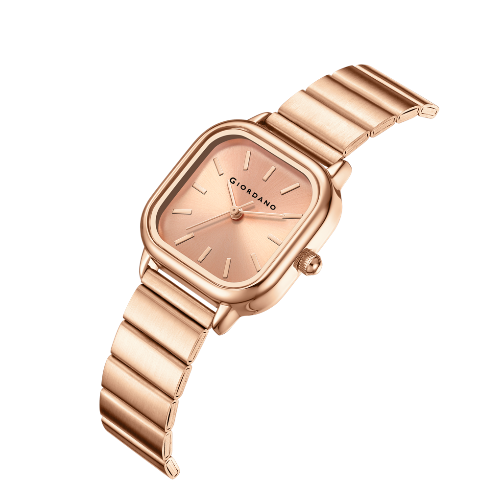 Giordano Classic Square Watch For Women Â Polished Stainless Steel Strap, Minimalist Compact Design-Gz-60098 : GZ-60098-77