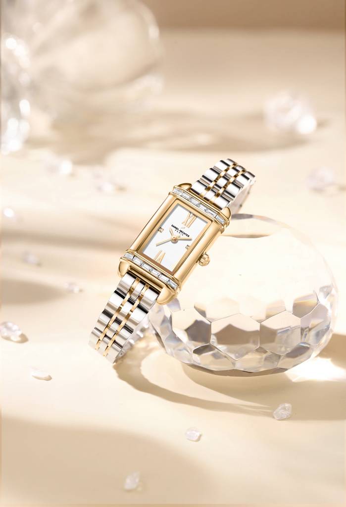 Daniel Hechter Paris Louvre Collection Square Dial Watch For Women With Roman Indices And Stainless Steel Strap-D : DHW2006-44