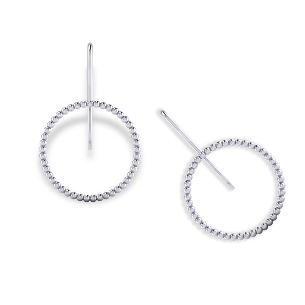 Iski Uski 925 Sterling Silver Round Classic Drop Earrings